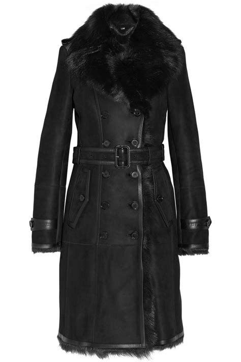 burberry london belted shearling coat|burberry shearling coats women's.